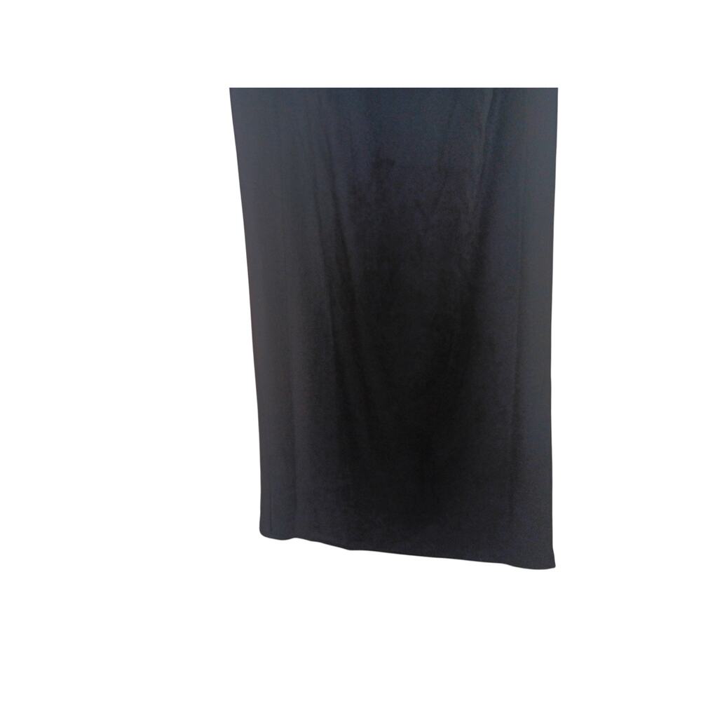 New without Tags Mac Duggal 20962 Black Crepe Flutter Sleeve Maxi Gown Sz 10 - Picture 8 of 16